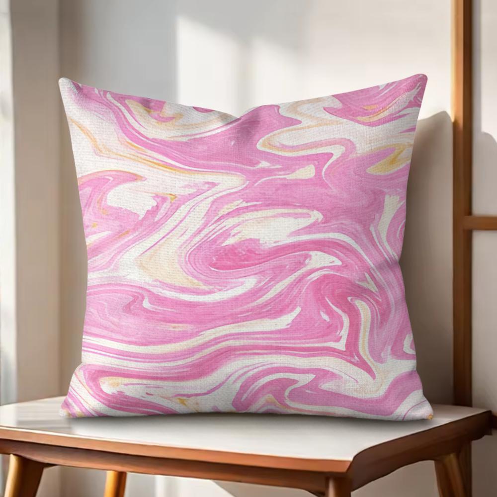 Marble Pattern Cushion Cover Natural Linen Organic Fabric DoubleSided Printing Couch Pillow Covers Home Decor Gift