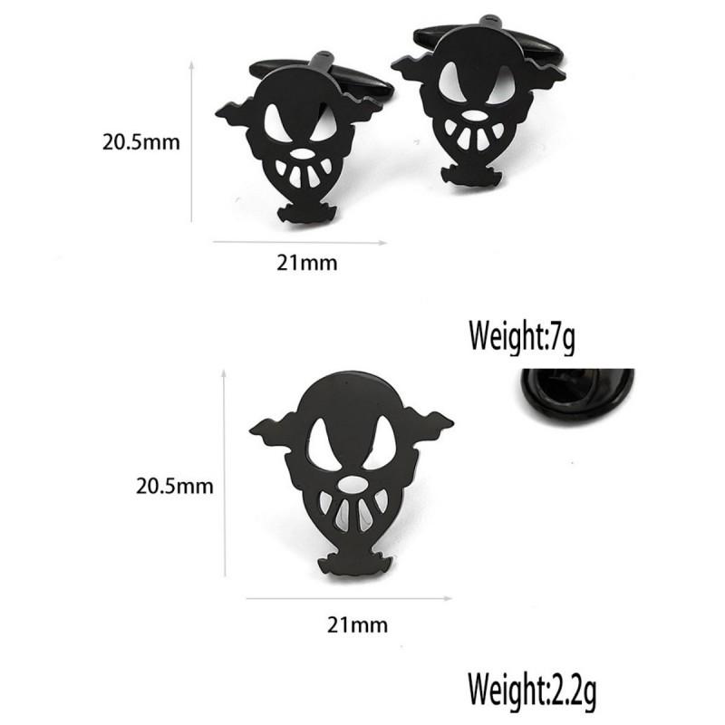 European American Broken Soul Clown Brooch Cufflinks Retro Middle Ancient Style Horror Easter Essential Clothing Accessories