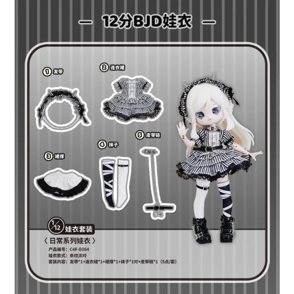 COME4FREE Daily Series 12 Bjd Doll Clothes OB11 Doll Girls Diy Skirt Toys Cute Action Figure Accessories Cartoon Decor Gifts