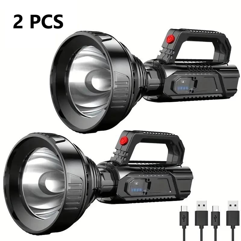 High Power LED Flashlight Water Resistant Fishing Lantern Torch USB Rechargeable Powerful Spotlight Searchlight Camping Lamp