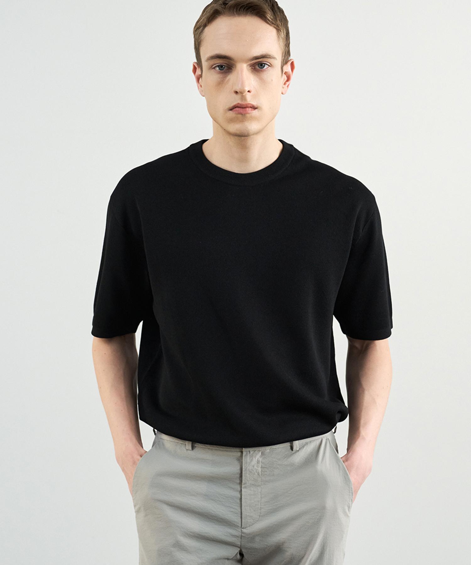 210 Edit Architecture Round Knit_Zd2Sw111_Blk Blk/095