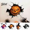 Realistic Hole Visual Effect Halloween Wall Sticker 3D Pumpkin Ghost Print Decal Torn Durable Weatherproof Decals Clings Waterproof PVC Window for