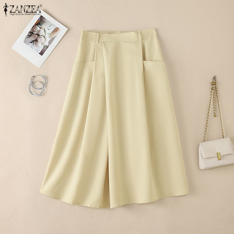 ZANZEA Lässige, lockere Röcke mit elastischer Taille und einfarbigen Details für Damen
