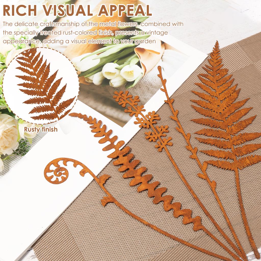 5 Stück Metall Garten Dekorativ Außen Vintage Stil Gartenstecker für Hofkunst Rasen Veranda Gehweg Dekorationen Zubehör