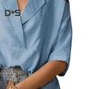 Damen-Shirt, lockere Passform, Revers, halbe Ärmel, einfarbig, Pullover-Oberteile, Retro-Stil, lässige Oberteile für den Alltag