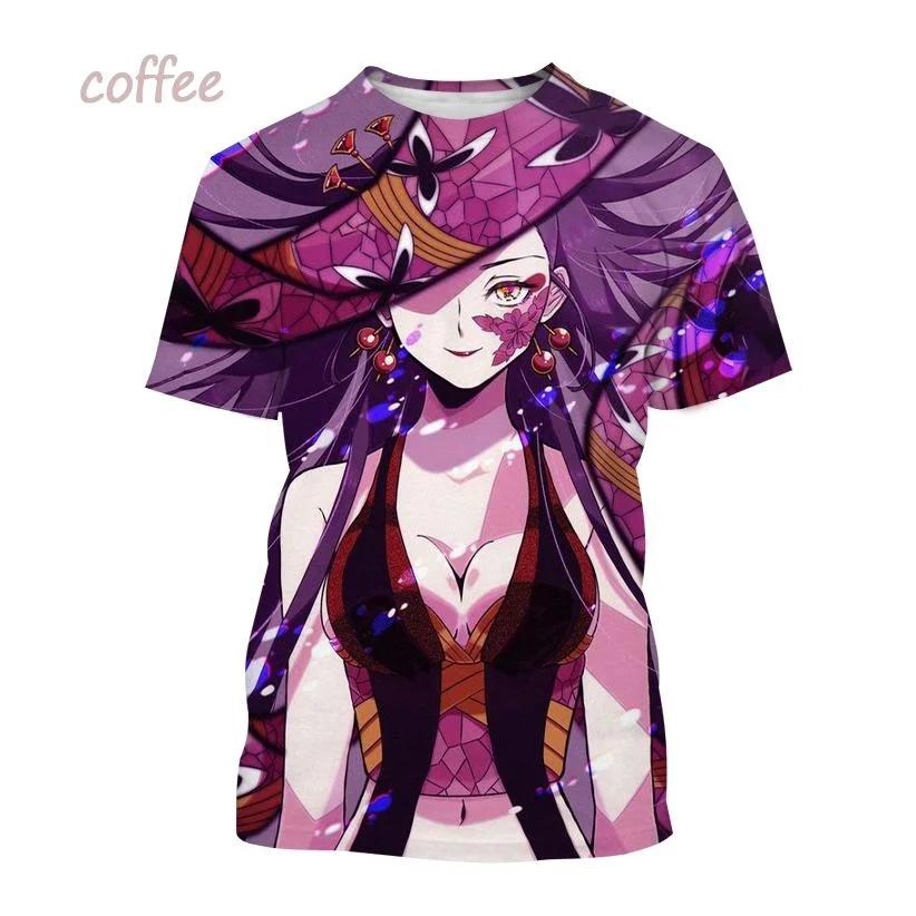 Demon Slayer Anime Character Collection 3D Printing Harajuku Style Nezuko Mitsuri Shinobu Kanao Unisex Short-sleeved Top