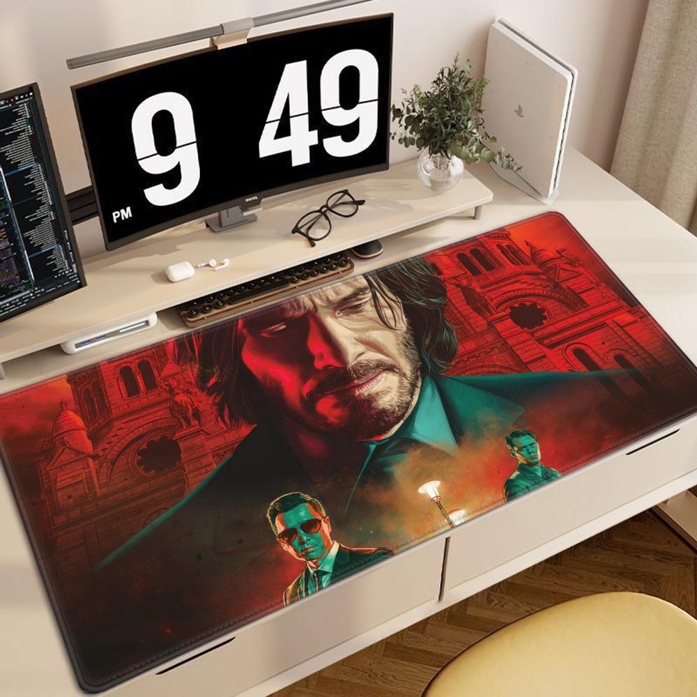Large Mouse Pad JJohn Wick Desk Mat XXL Gaming Accessories Office Gamer Keyboard Desk Mat NonSlip Laptop rubber Anime Mousepad
