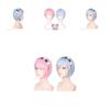 Premium Women Short Ram Rem Cosplay Wig With Stylish Adornment And Heat Resistant Synthetic Bob Hair