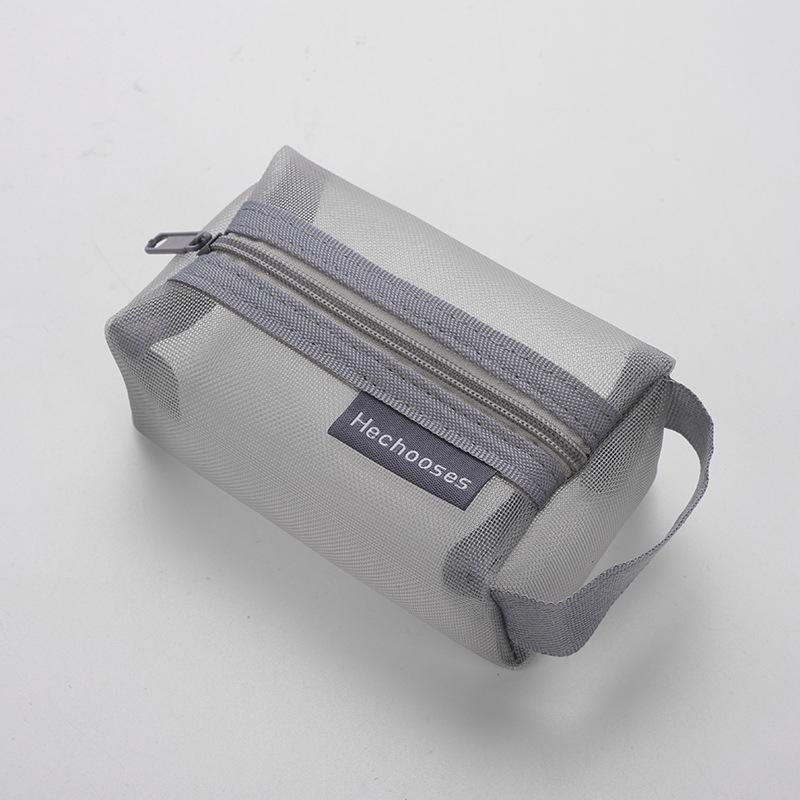 Three-Dimensional Nylon Mesh Coin and Key Pouch with Card Holder