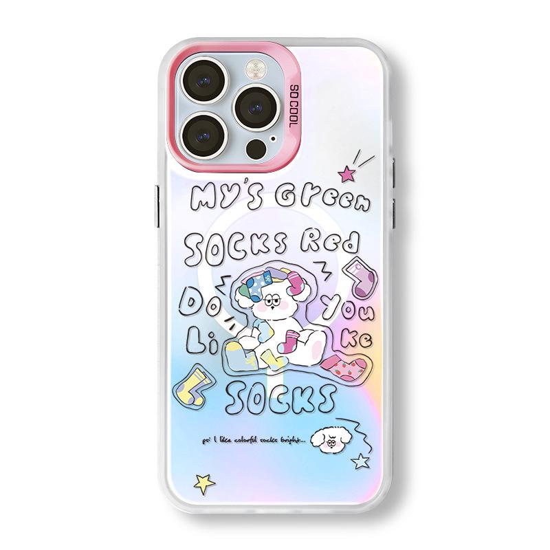 Etui magnetyczne Zhitai Frosted Laser do telefonów iPhone 16 Pro i Huawei P70 z uchwytem.