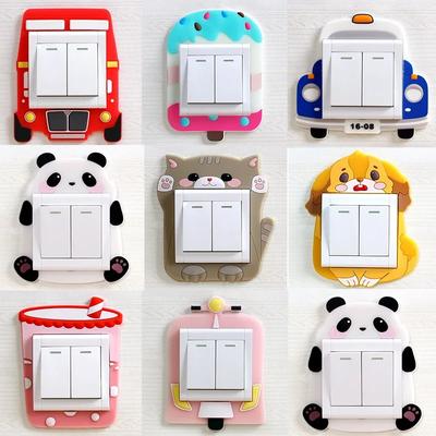 Çocuk Odası Anahtar Çıkartmaları Ev Dekorasyonu Parlayan Silikon Anahtar Kapakları Kawaii Çizgi Film Hayvanları Anahtar 3D Çıkartmaları