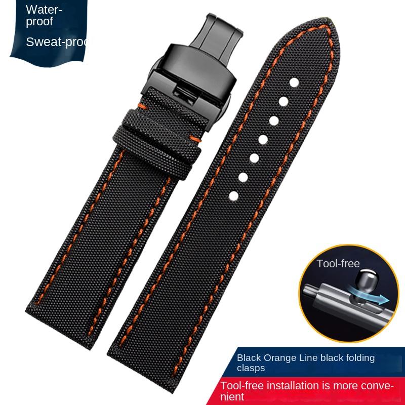 Schnellwechsel-Uhrenarmband Für MIDO Helmsman commander omega Tag Heuer Nylon Canvas Leder Wasserdicht Herren-Uhrenarmband 20mm 22mm