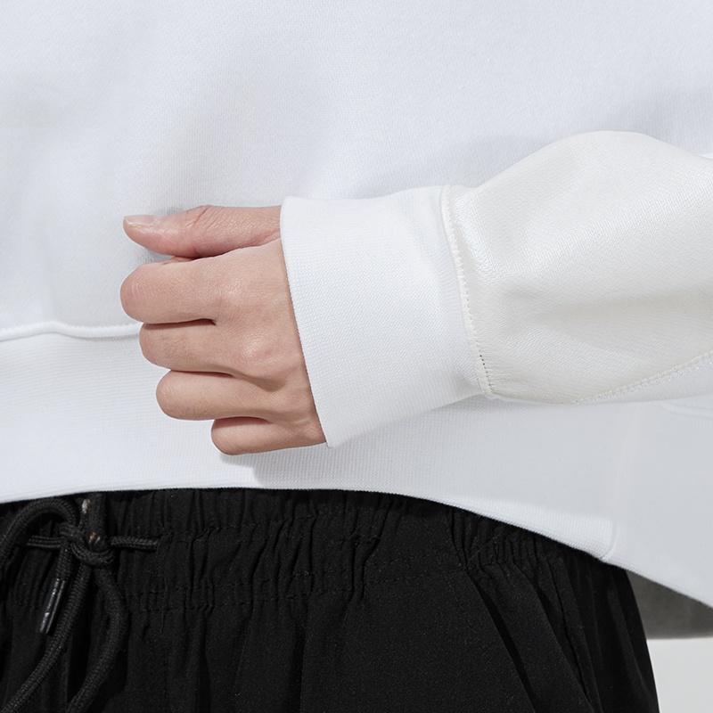 Nike W Nsw Flc Gx Crew Opal Casual Sports Fleece Lined Crew Neck Pullover Short Sweatshirt Women's White DM7658-100
