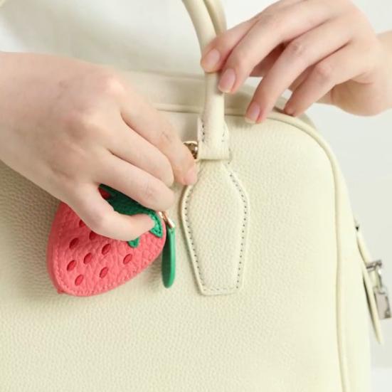 Cute Fruit Coin Purse Bag Charm Mini Fruit Coin Wallet Zipper Change Purse Keychain Charm for Handbag Tote Wallet Accessories
