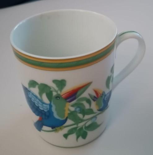 HERMES Paris Toucans Mug Cup Tableware 3.15 x 3.74 inch Japan Box Authentic
