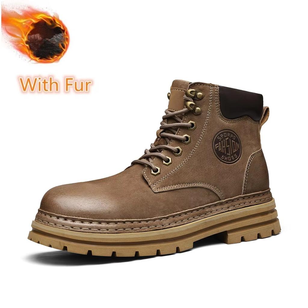 Mode Lederschuhe Herrenstiefel High Top Mode Motorrad Lederschuhe Outdoor Herren Klassische Sneaker Stiefel Schnürstiefel Herren Stiefeletten