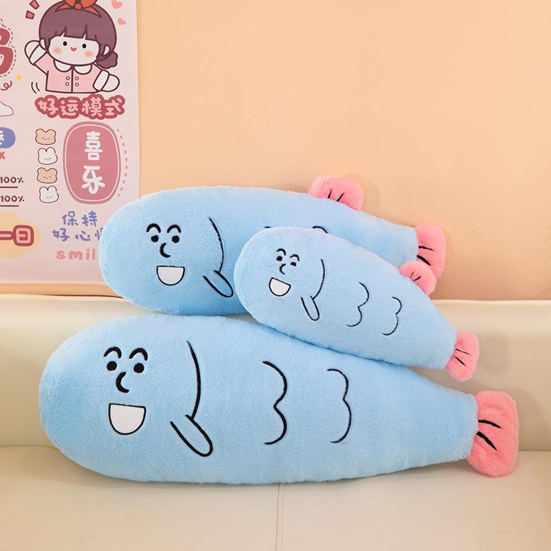 Internet celebrity fish throw pillow fish handsome doll plush toy sand sculpture bed sleeping doll children holiday gift