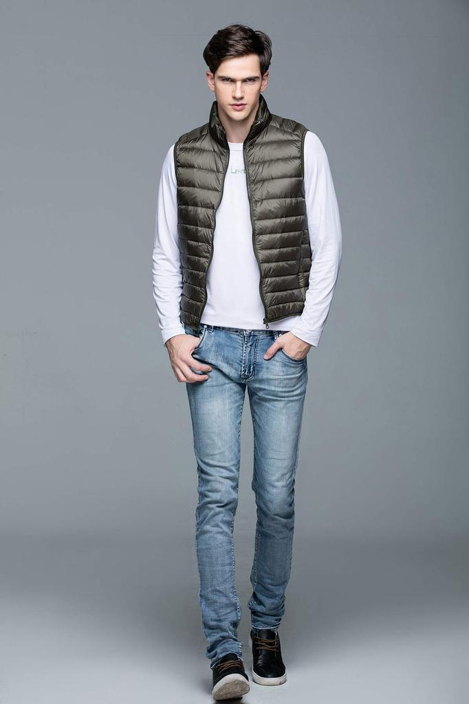 Ultralight Down Warm and Stylish for Compact and Includes Storage Size XXL Men's Vest, Hiking, Windproof, Water-Repellent, Stand-Up Collar, Pouch,