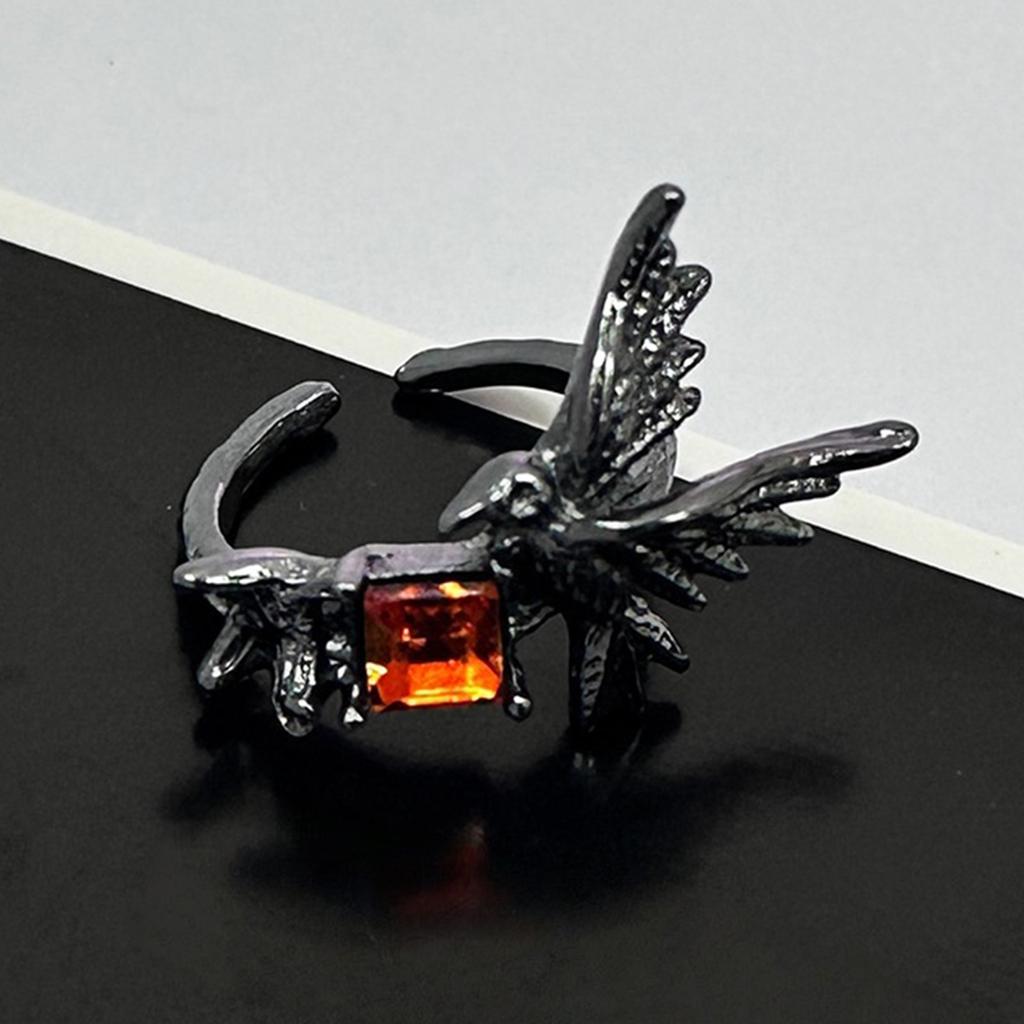 Gothic Raven Ring Edgy Sweet Jewelry Unique Design Alternative Fashion Durable Alloy Finger Accessory Gift