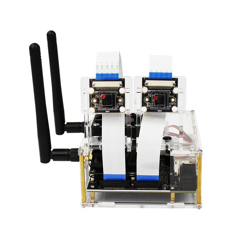 Jetson Nano B01 Acrylic Case with Fan - NVIDIA 4GB Development Board Chassis.