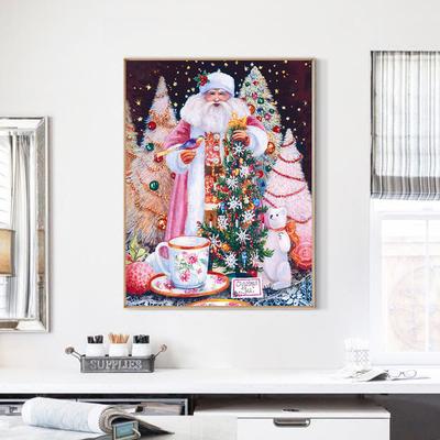 Volle Runde Bohrer 5D Diy Diamant Malerei Weihnachtsmann Diamant Stickerei Weihnachtsbaum Kreuzstich