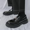 Fashion Designer New Green Black Rivet Loafers For Men Flats Male Walking Height Increasing Shoes Business Dress Moccasins