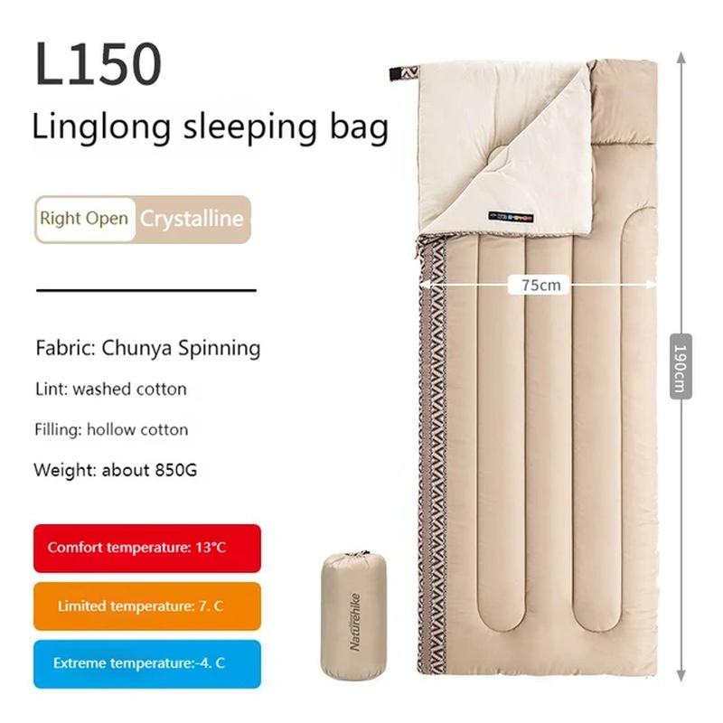 

Хлопковый спальный мешок для кемпинга на открытом воздухе, одинарный, осенне-зимний, теплый и толстый, сращиваемый, дышащий спальный мешок