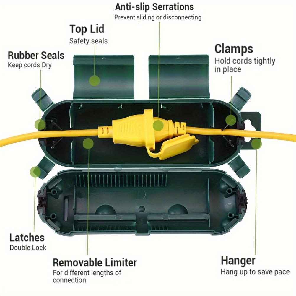 Outdoor Extension Line Safety Cover Waterproof Sealed and Weather Resistant Electrical Connection Box Protecting Outdoor Sockets