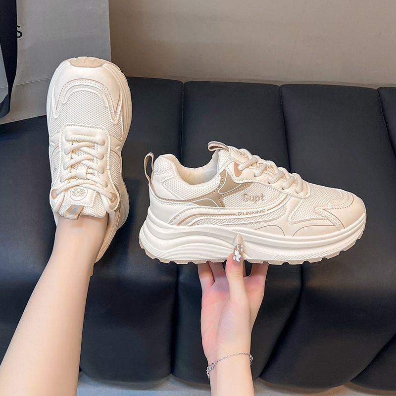 Little White Shoes Women's 2025 New Summer Mesh Shoes Breathable Moral Training Shoes Thin Soft Soles Not Tired Feet Casual Sports Shoes