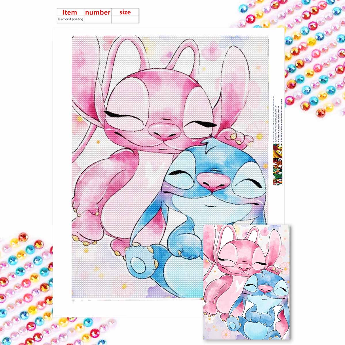 

Алмазная живопись своими руками Милый Стич Набор для вышивания крестом Мозаичное искусство Алмазная живопись Полная выкладка Алмаз Домашнее украшение Round 20x30cm