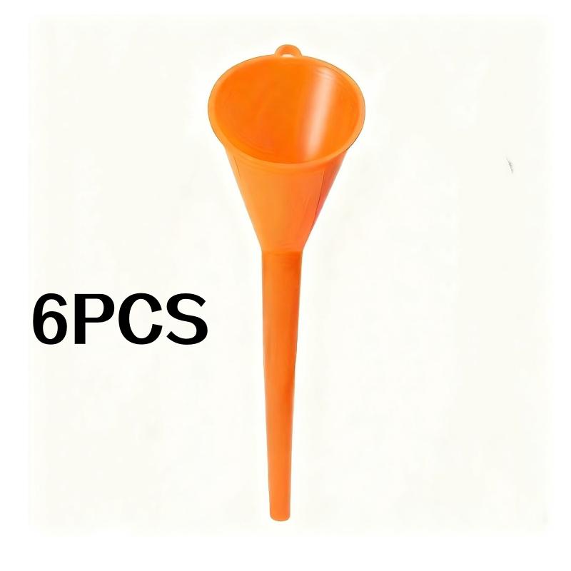 

6-Pack Yellow Refueling Funnel with Long Handle for Cars, Gasoline Refueling Tool, Anti-Splash Plastic Oil Jug, Motorcycle Refueling Tool