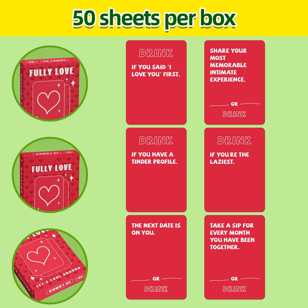 Card Drink Love Cards Fully Love Let's Fool Around Couple Q&A Game Board Game Cards