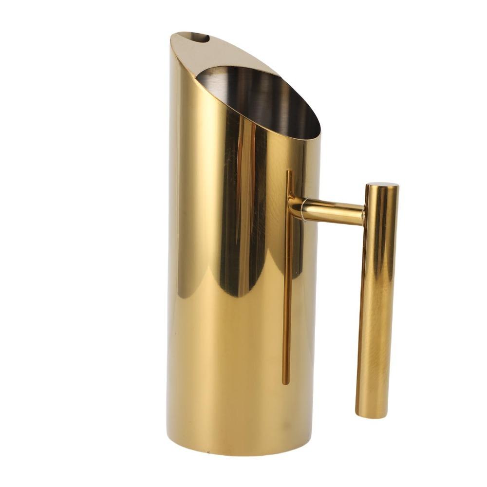 Spill Proof Spout Metal Beverage Pitcher 1 Liter Capacity 1L Metal Pitcher  For Bar