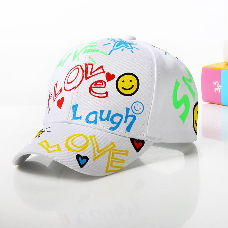 Fashion cotton Graffiti boy girl Baseball caps Children Printed snapback hat Kids Popular hip hop hat Cap hot sell