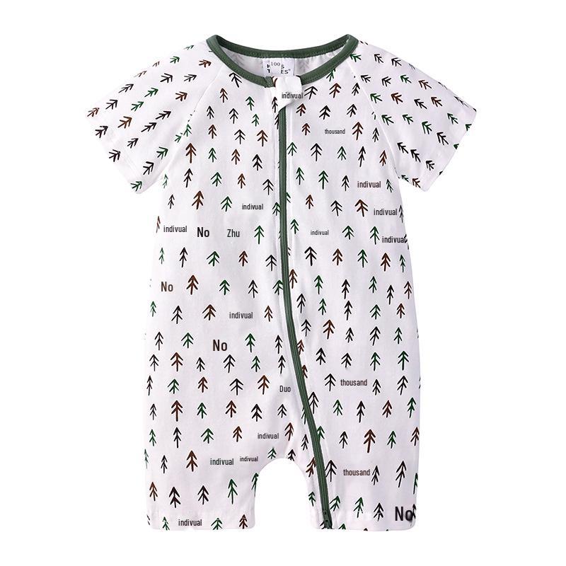 Kids Tales Lion Romper: Newborn Short Sleeve Double Zipper Jumpsuit
