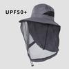 Outdoor Fisherman Hat Wide Brim Bucket Hat Mosquito Hat With Mesh Repellent Insect Bee Protection Men Sunscreen Fishing Cap