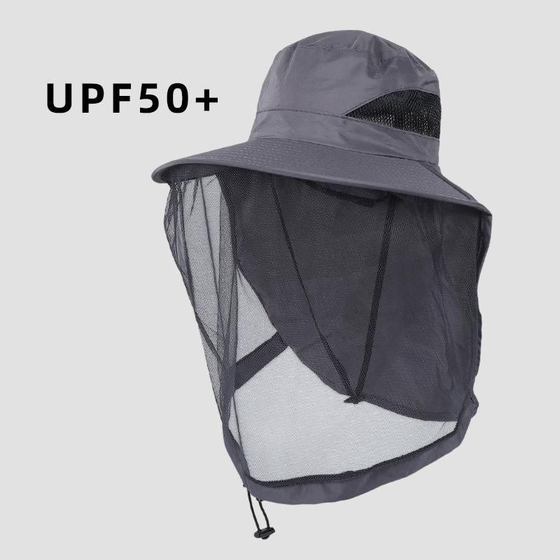 Outdoor Fisherman Hat Wide Brim Bucket Hat Mosquito Hat With Mesh Repellent Insect Bee Protection Men Sunscreen Fishing Cap