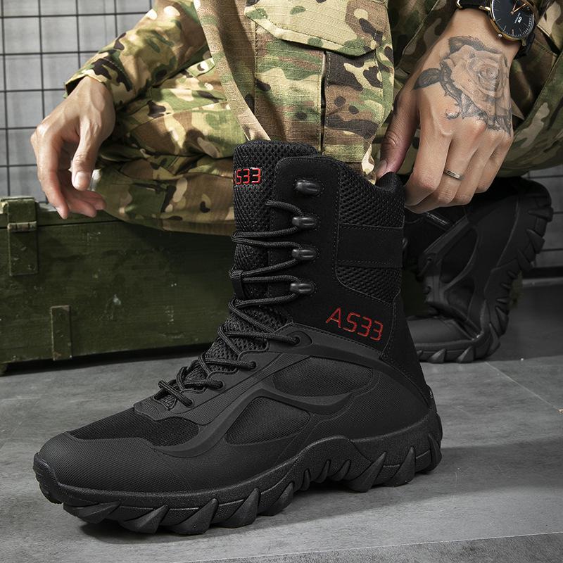Men's Mid-Top Desert Tactical Military Sports Boots - Large Size
