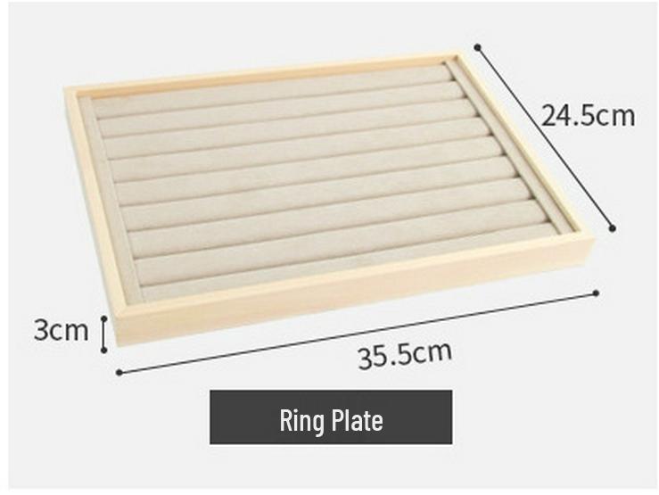 Minimalist Solid Wood Jewelry Display Tray for Rings, Necklaces, Bracelets, Watches, and Bangles