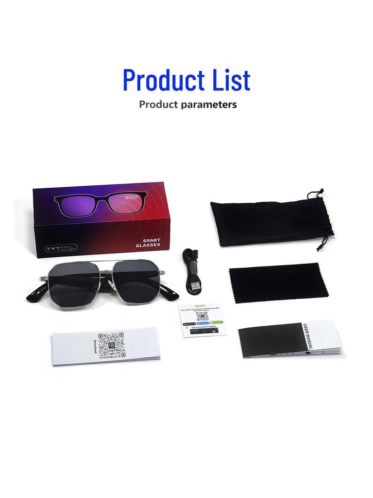 GY300 AI Translation Bluetooth Glasses: Real-time Translation In 100+ Languages, Music Streaming, Call Functionality, Smart Glasses