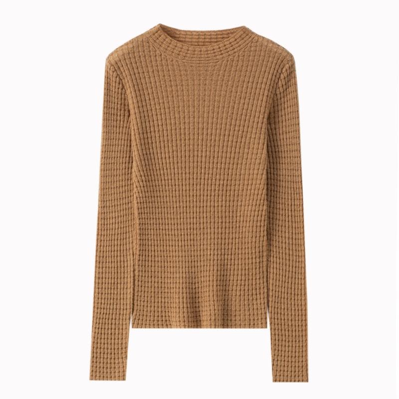 Detail exquisite semi-turtleneck slim-fit bottoming shirt full wool soft waxy temperament wool sweater