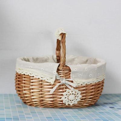Pastoral Rattan Woven Picnic & Shopping Basket