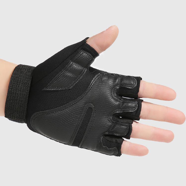 Gants de sport tactiques de fitness pour hommes sans doigts - Gants de cyclisme respirants demi-doigts
