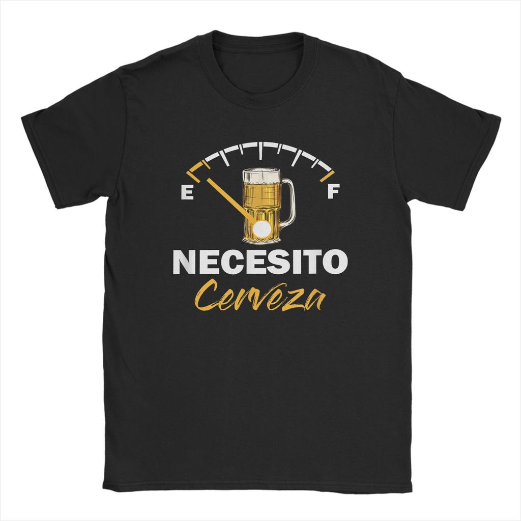 Necesito Cerveza Funny Quote Saying Spanish Beer Lover T Shirt Summer Cotton T Shirts For Couple Trendy Cool Print Tees