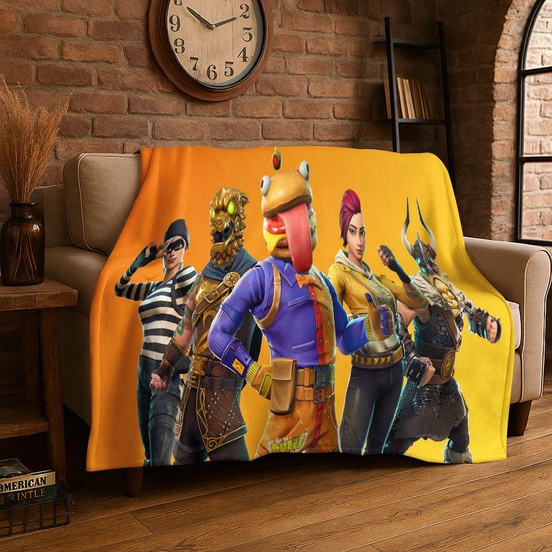 Classic F-Fortnite Game Cartoon Flannel Throw Blanket,Warm Cozy Blanket for Bed,Couch,Sofa,Bedroom,Living Room,Travel,Camping