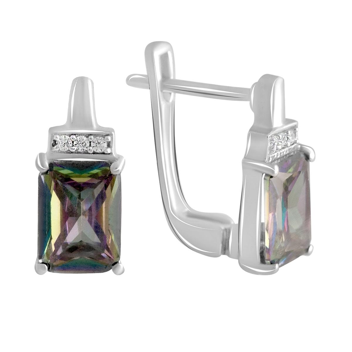 

Срібні сережки з топазом 4.902ct (2120742) різнокольорові кольору