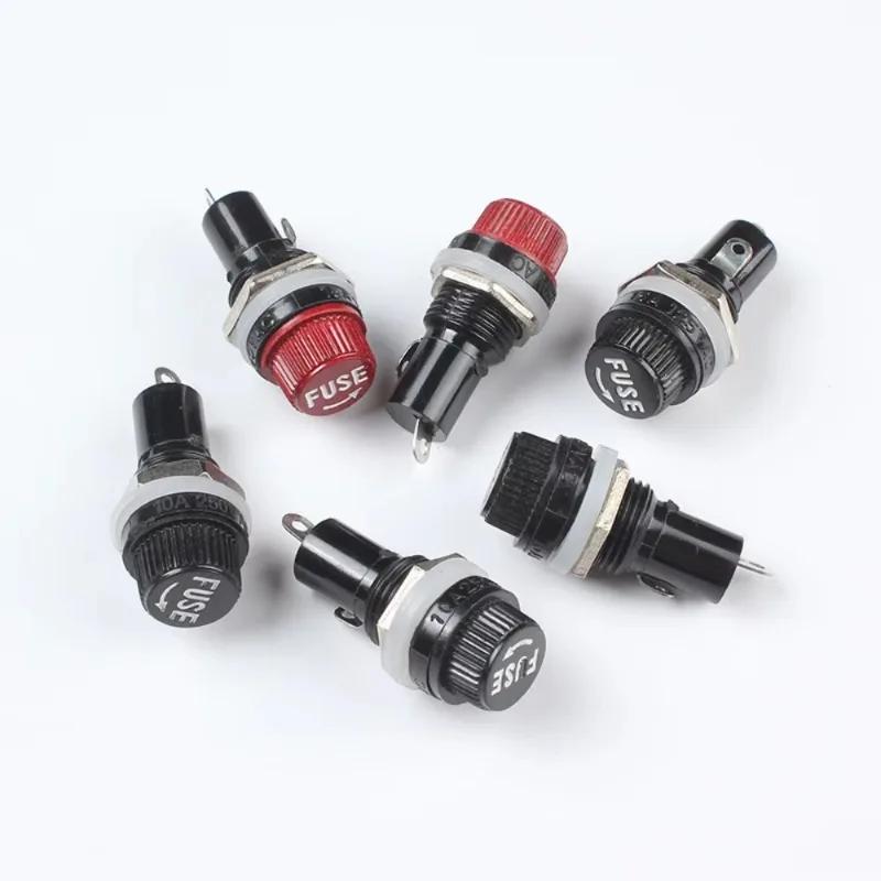 5 Stück 5x20 6x30mm Sicherungshalter Schwarz Versicherungsschlauchfassung Sicherungshalter 10A 250V AC 15A 125V AC Für 5*20 6*30MM Versicherungspanel