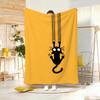 Artistic Pattern G-Goofy Black Cat Clawing Throw Lightweight 240g Flannel Blanket Soft Skin-friendly for Summer Cooling