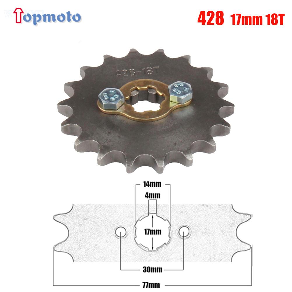 428# 17mm Teeth Front Engine Sprocket 10 11 12 13 14 15 16 17 18 19T For Dirt Pit Bike ATV Quad Go Kart Buggy Scooter Motorcycle