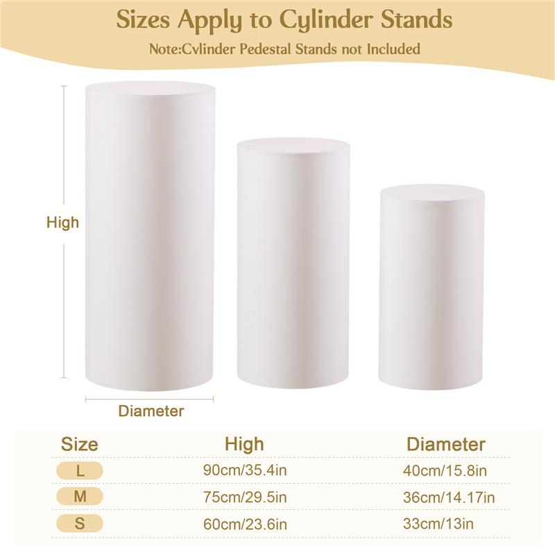 1-5Pcs Cylinder Stand Covers Spandex Pedestal Stand Covers For Party Wedding or Baby Shower Event Decor (only cloth covers)